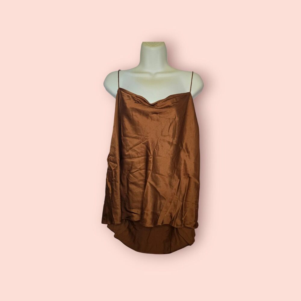 Good American Satin Camisole Copper 5XL Plus Size Adjustable Strap Tank Luxe